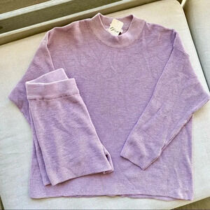 New Free People Malibu Long Sleeve Sweater Set in Purple XS